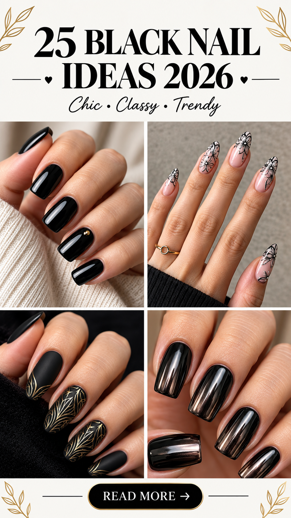25 Black Nail Ideas 2026: Chic, Classy & Trendy Nail Designs