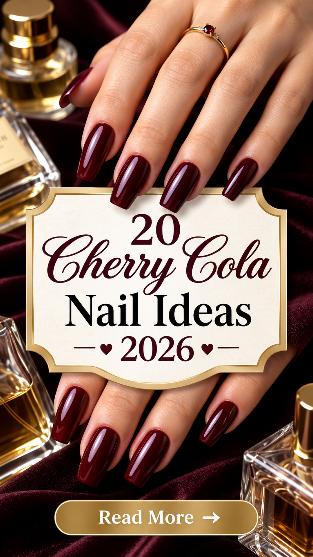 20 Cherry Cola Nail Ideas 2026: Glossy Red & Brown Fall Nails
