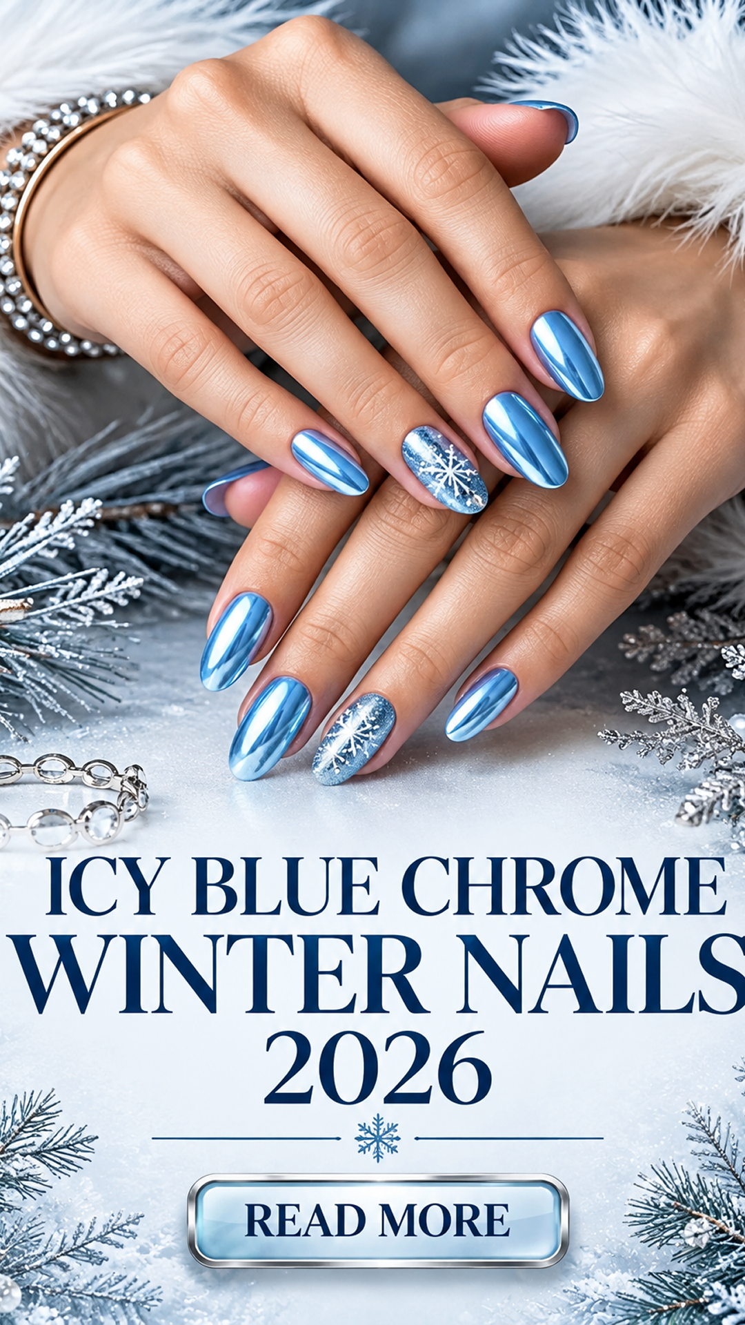 20 Icy Blue Chrome Winter Nails 2026: Frosty & Chic Designs