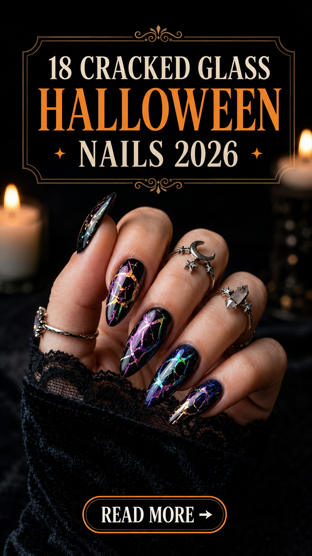 18 Cracked Glass Halloween Nails 2026: Chrome & Spooky Designs