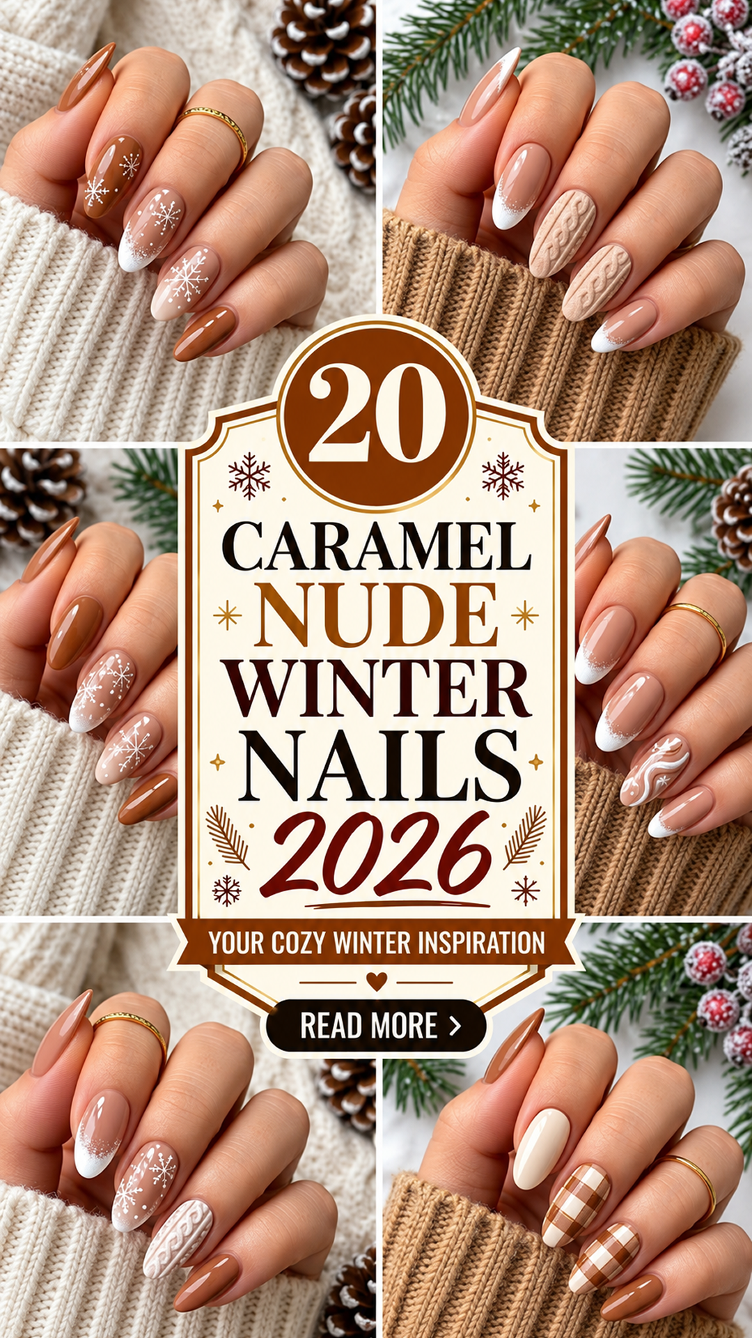 20 Caramel Nude Winter Nails 2026: Chic & Elegant Designs