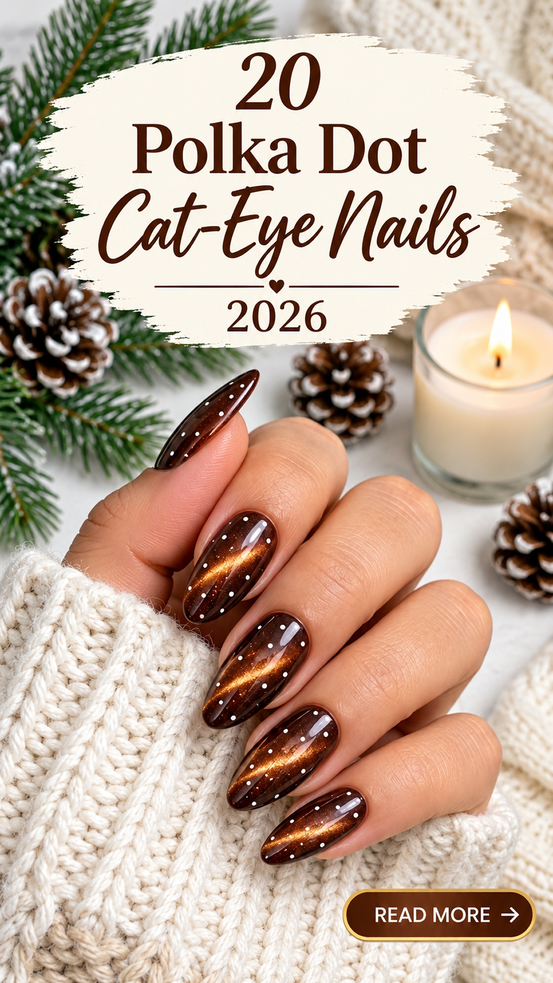 20 Polka Dot Cat-Eye Nails 2026: Magnetic & Trendy Designs
