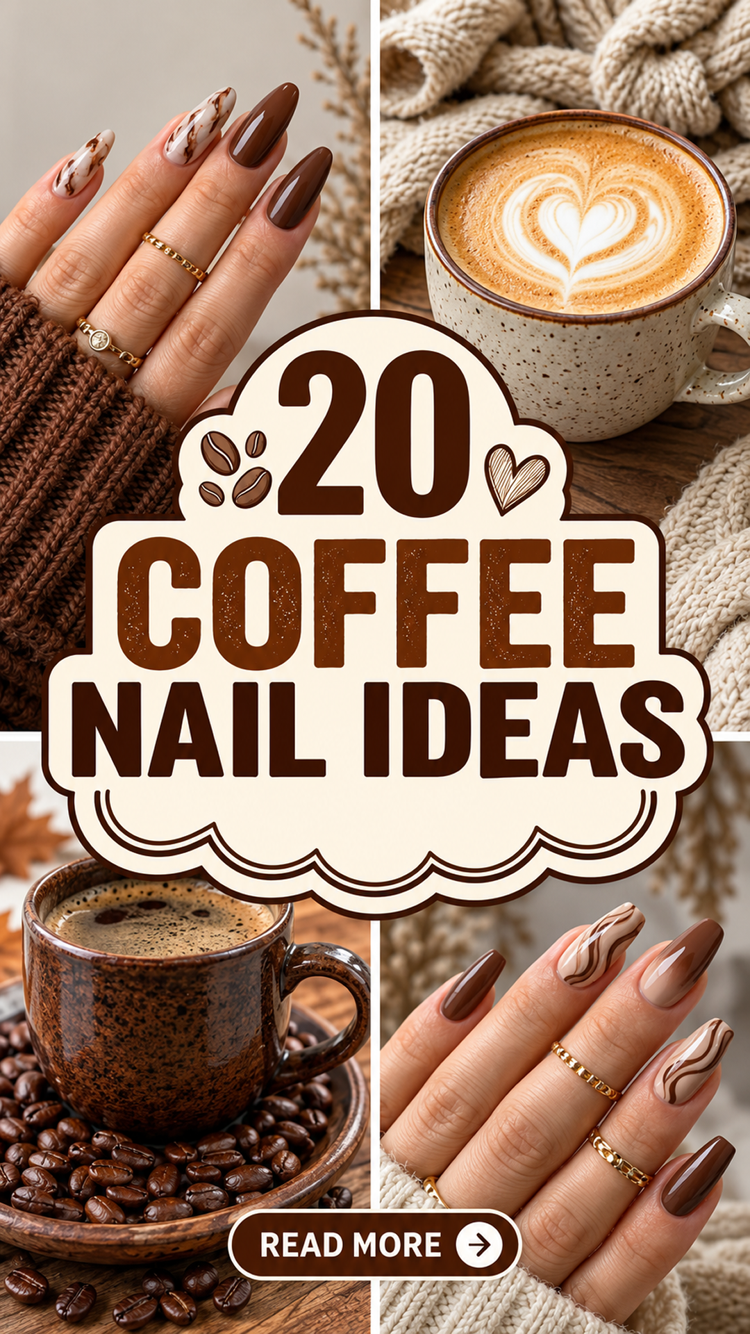 20 Coffee Nail Ideas 2026: Cozy Brown Designs