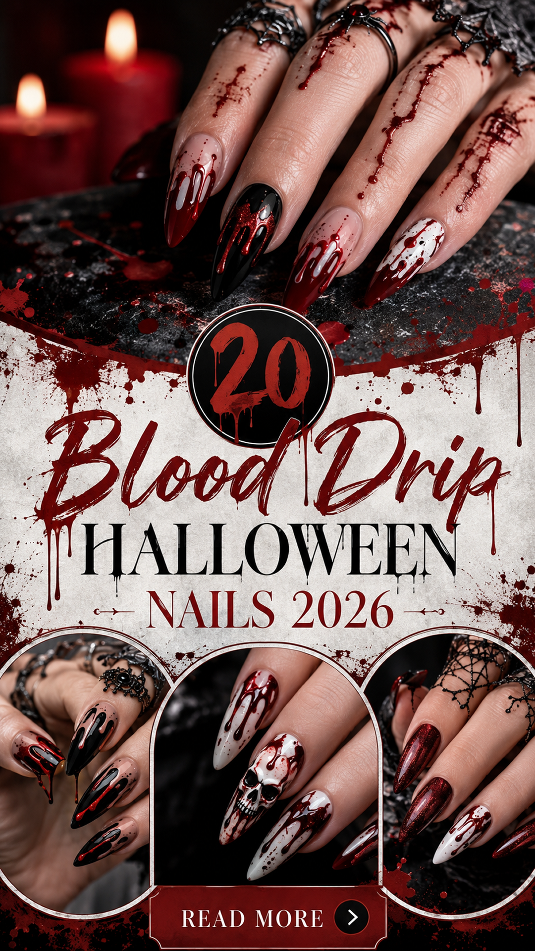 20 Blood Drip Halloween Nails 2026: Creepy & Glossy Vampire Designs