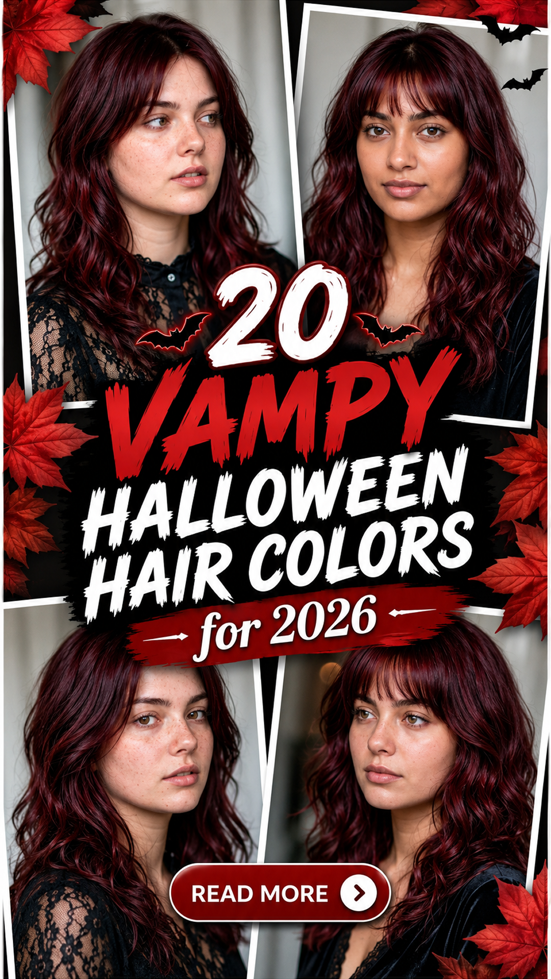20 Vampy Halloween Hair Colors 2026: Dark Cherry, Burgundy & Gothic Looks