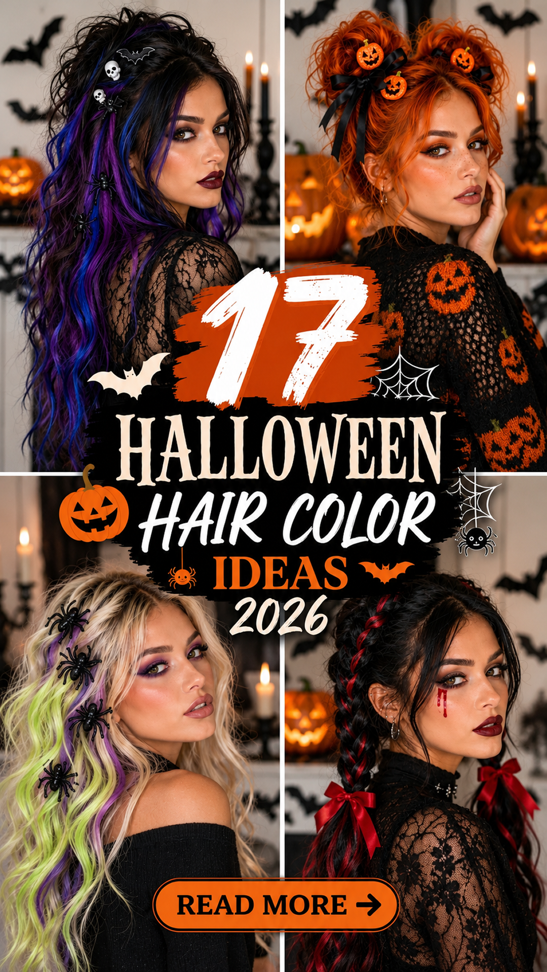 17 Halloween Hair Color Ideas 2026: Black, Purple & Spooky Peekaboo Highlights