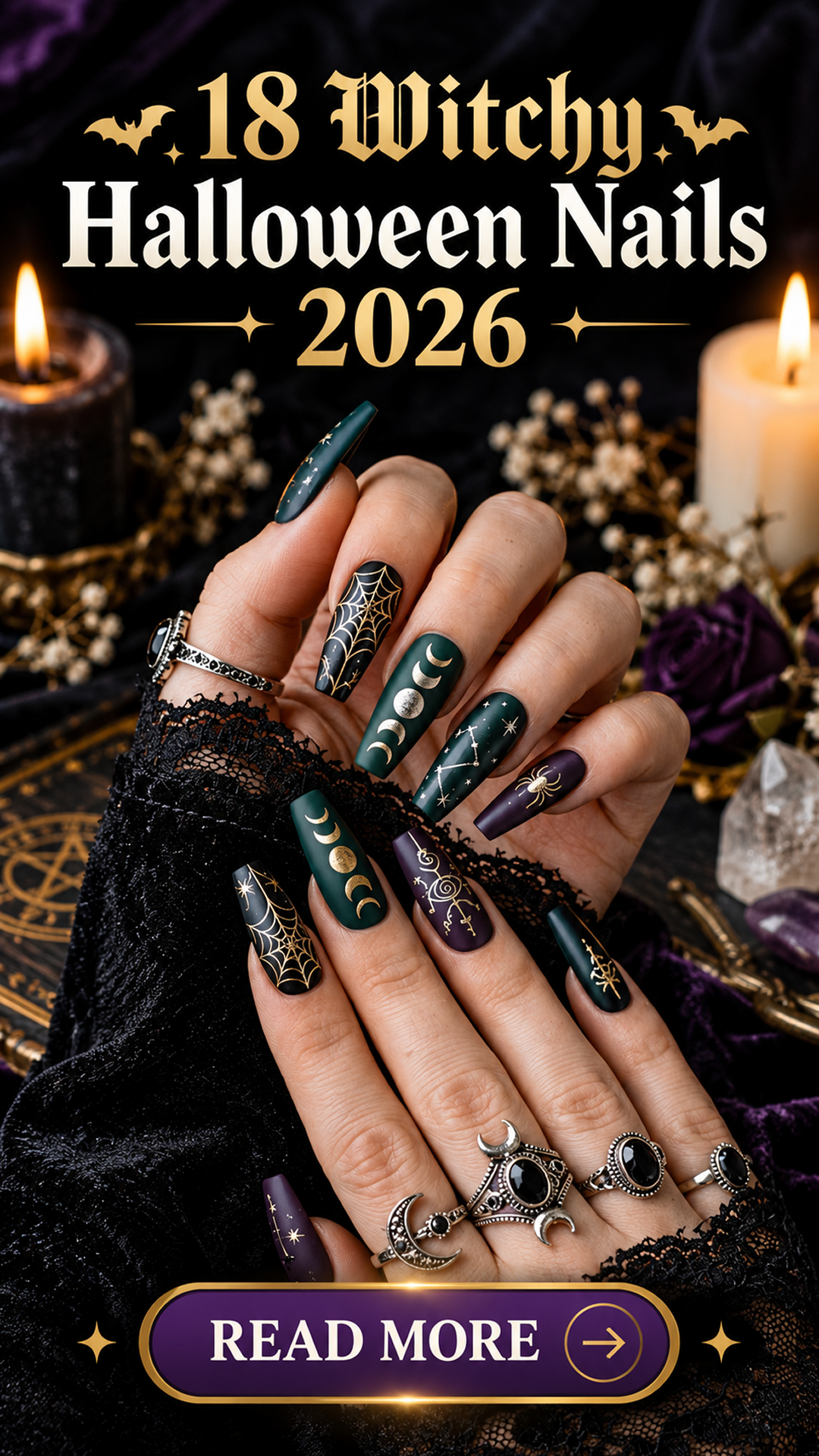 18 Witchy Halloween Nails 2026: Dark, Magical & Moody Looks