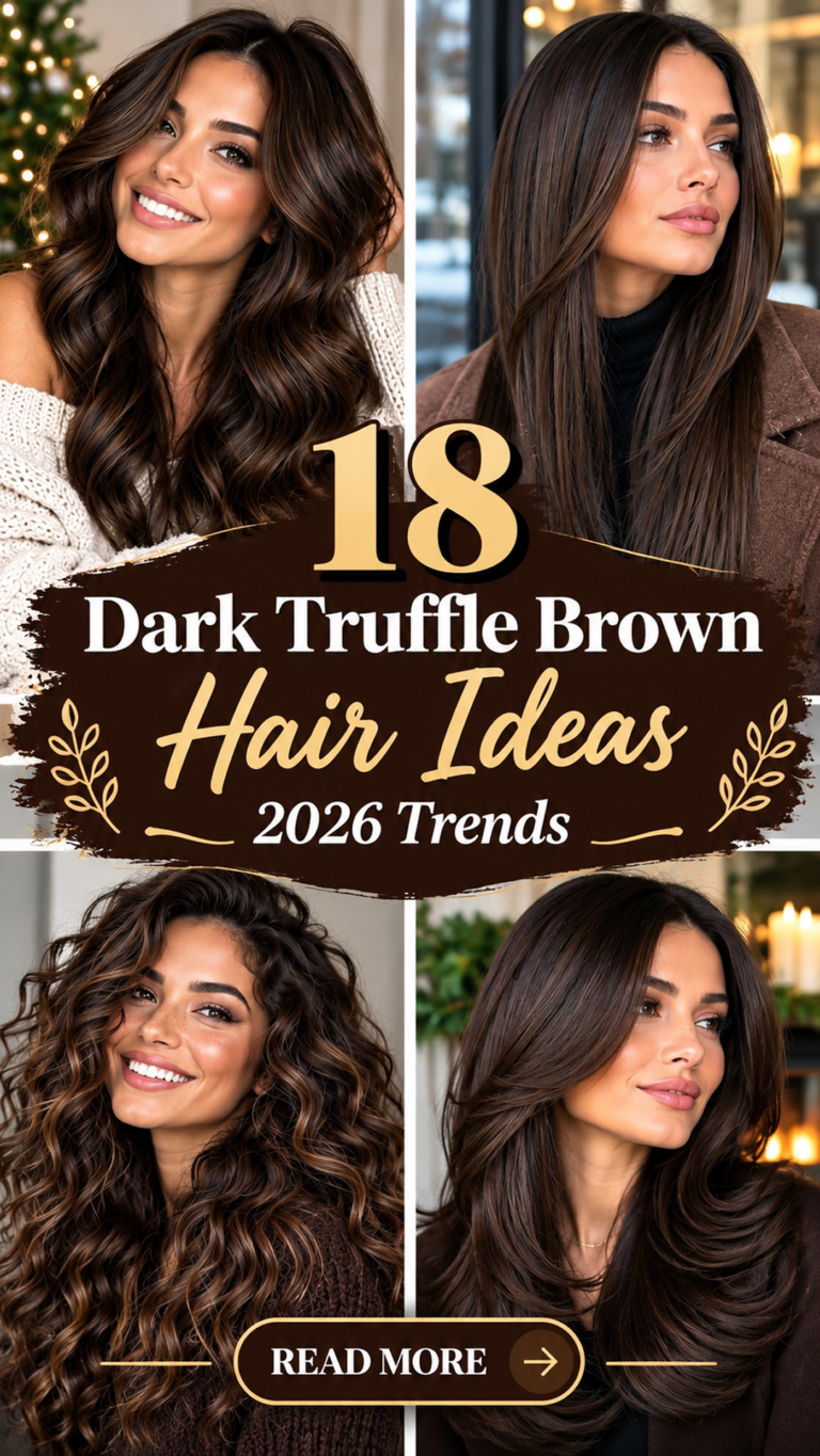 18 Dark Truffle Brown Hair Ideas 2026: Deep & Glossy Colors