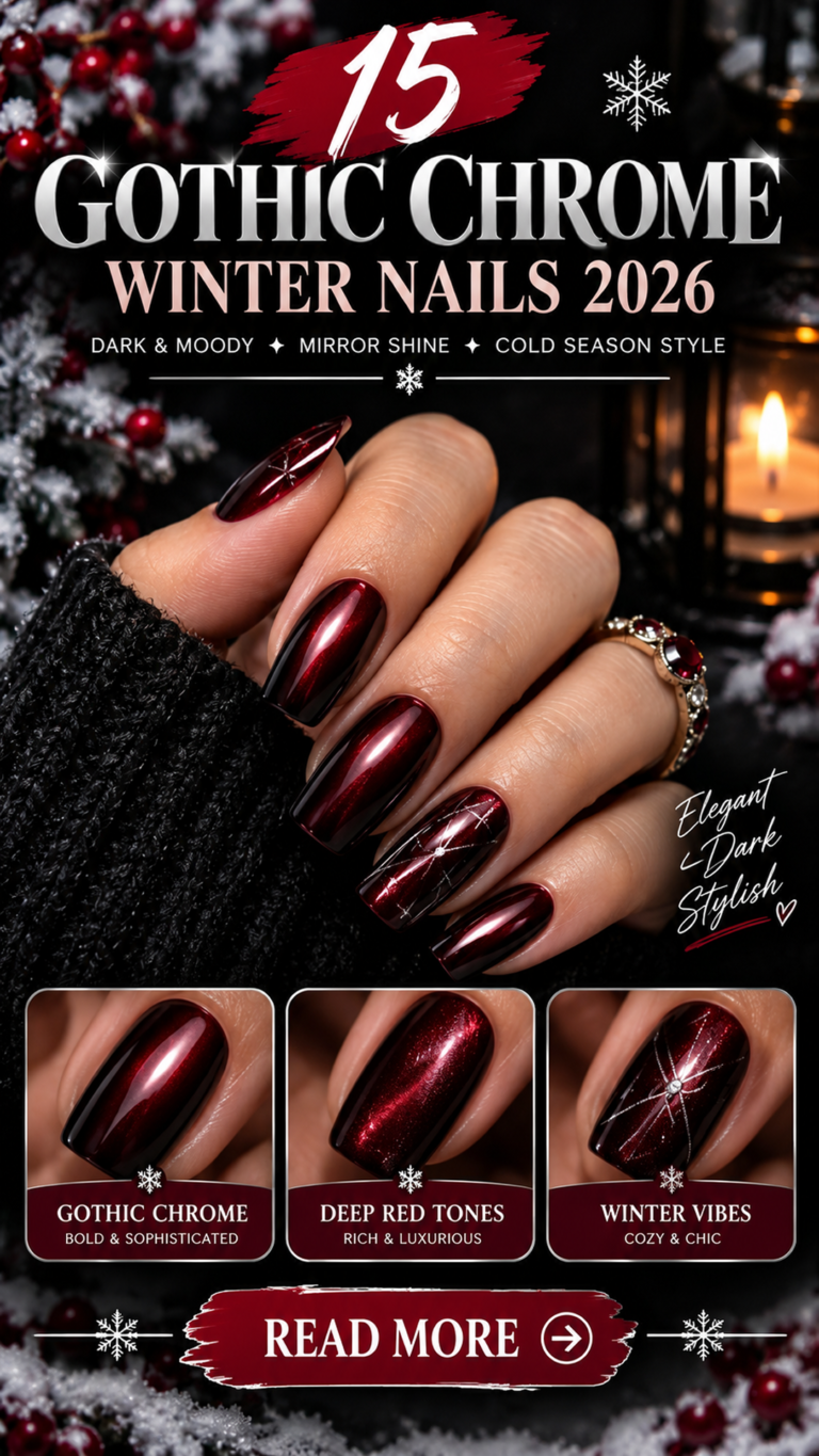 15 Gothic Chrome Winter Nails 2026: Dark & Luxury Nail Ideas