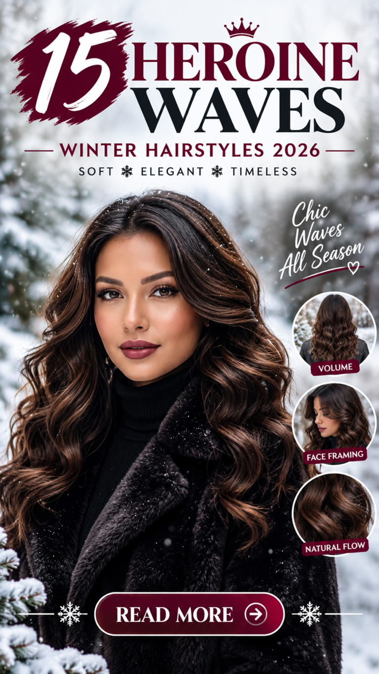 15 Heroine Waves Winter Hairstyles 2026: Soft, Romantic & Elegant Looks