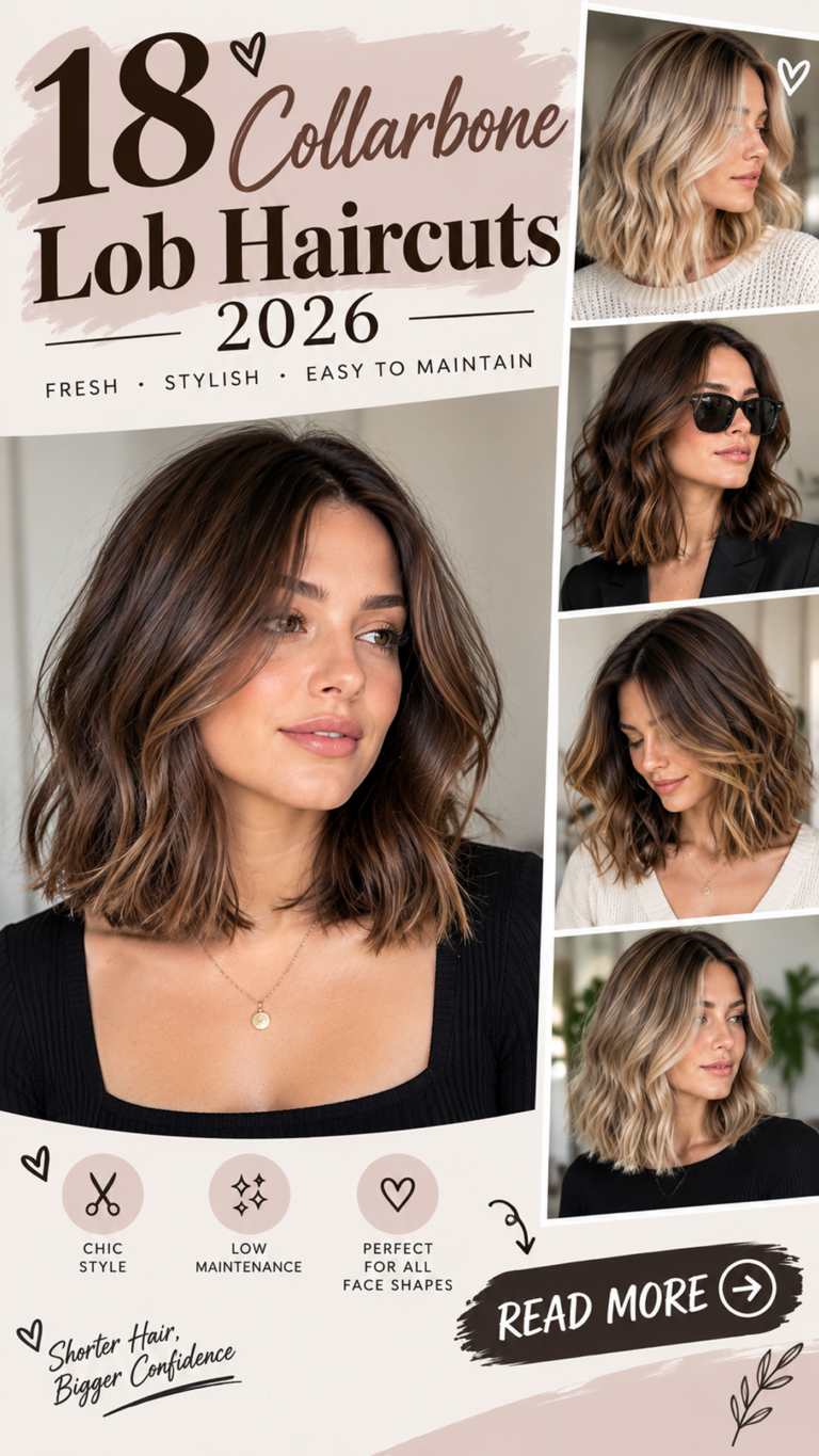 18 Collarbone Lob Haircuts 2026: Classy & Low-Maintenance Looks