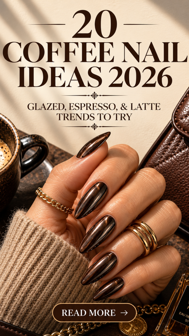 20 Coffee Nail Ideas 2026: Cozy Brown & Creamy Designs