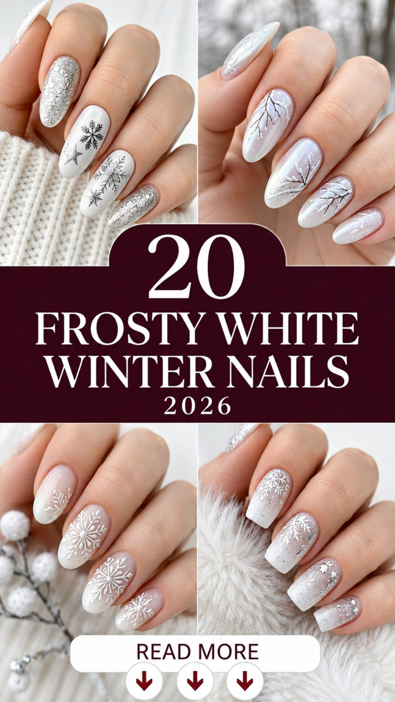 20 Frosty White Winter Nails 2026: Clean & Elegant Designs