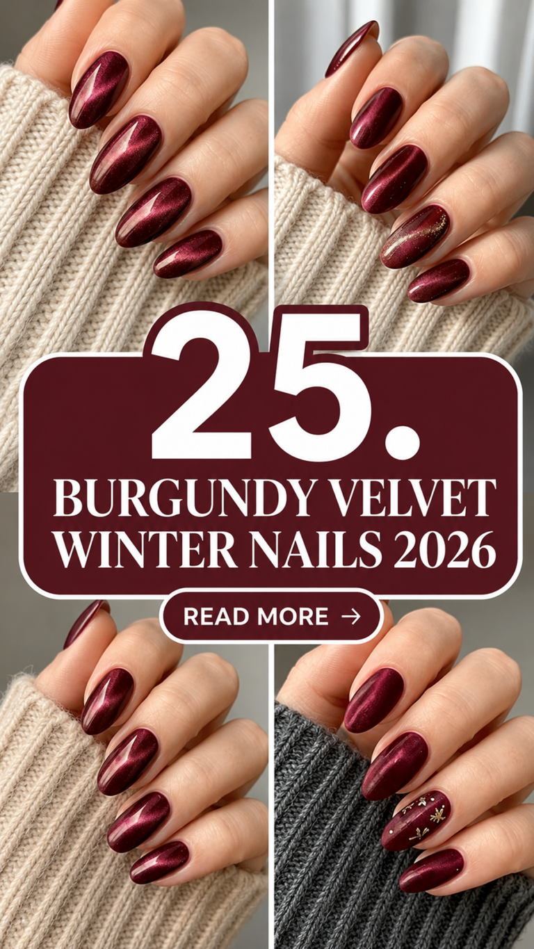 25 Burgundy Velvet Winter Nails 2026: Rich & Luxury Designs