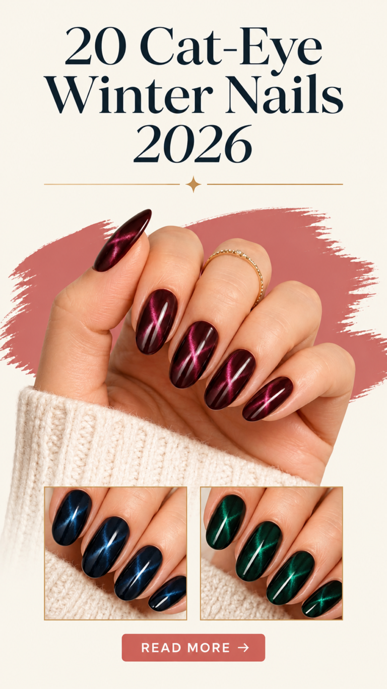 20 Cat-Eye Winter Nails 2026: Magnetic & Luxurious Designs