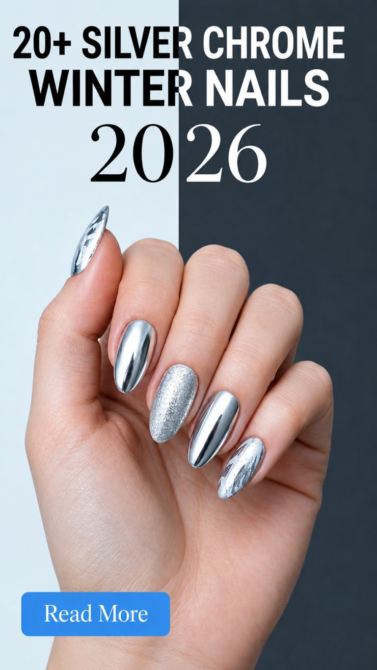 20+ Silver Chrome Winter Nails 2026: Icy & Glamorous Designs