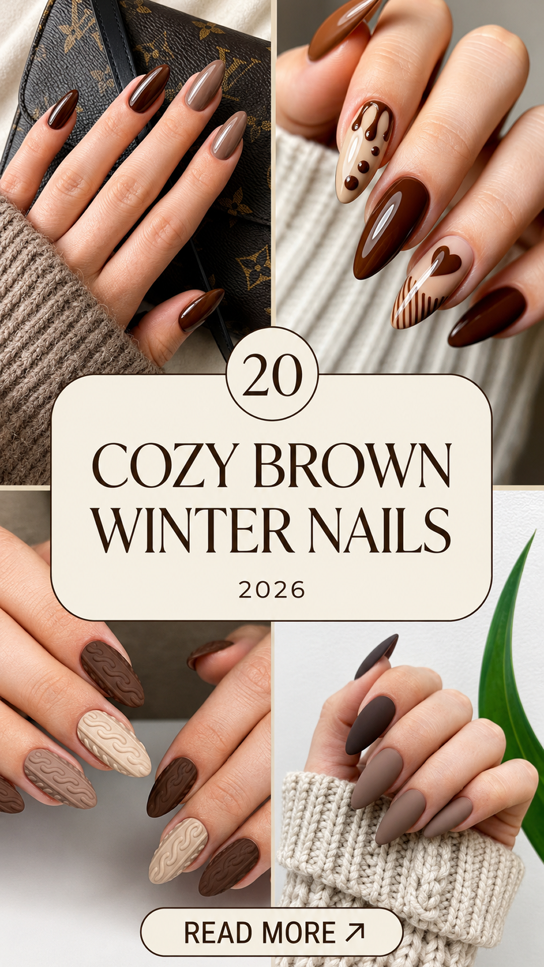 20 Cozy Brown Winter Nails 2026: Warm & Stylish Designs