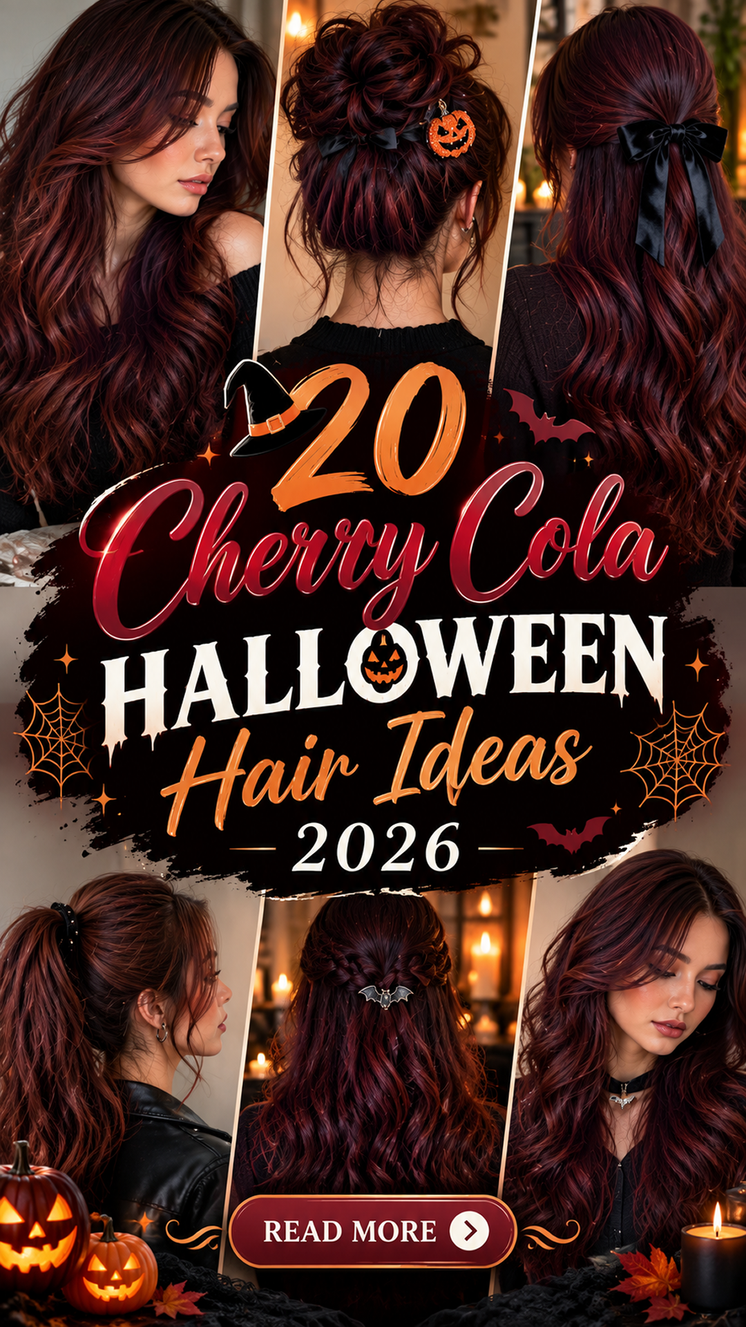 20 Cherry Cola Halloween Hair Ideas 2026: Dark Red Hair Inspo