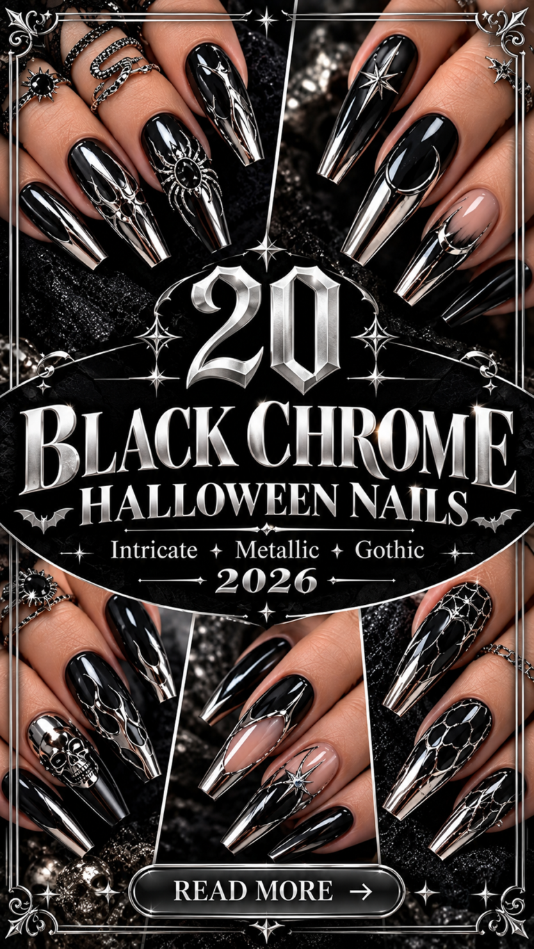20 Black Chrome Halloween Nails 2026: Dark & Luxury Nail Designs